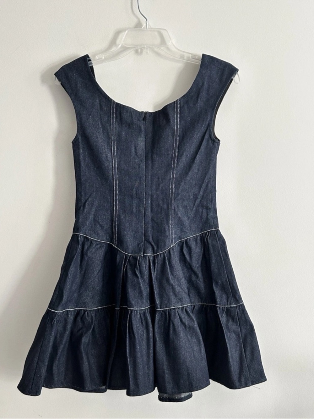 Peppermayo | Isabella Denim Bustier Dress Size 4 Blue Fit Flare Cap Sleeves - Picture 10 of 15